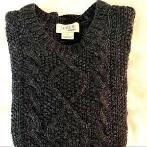 J. Crew Handkit Men’s 100% Shetland Wool Long Sleeve Cable Knit Sweater
